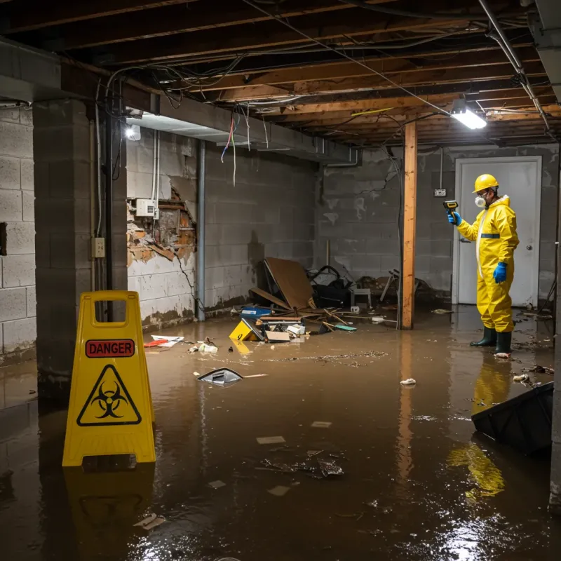 Flooded Basement Electrical Hazard in Frankton, IN Property