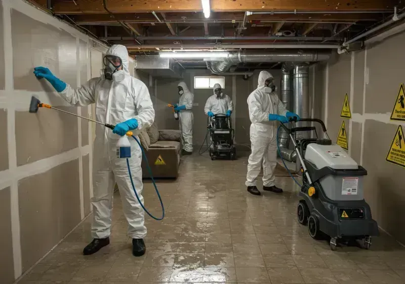 Basement Moisture Removal and Structural Drying process in Frankton, IN